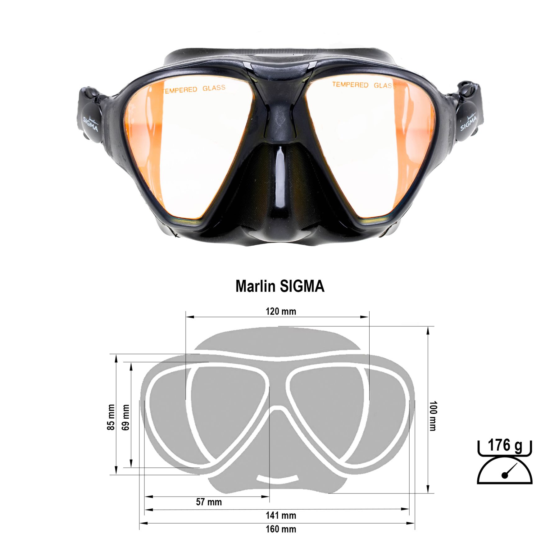 МАСКА MARLIN SIGMA BLACK - Image 3