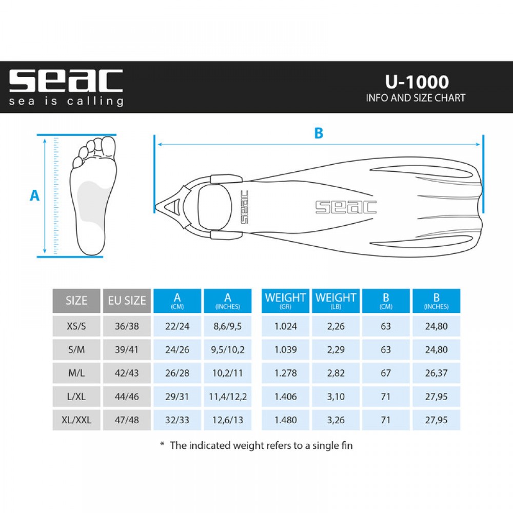 Плавници SEAC U-1000, жълти - Image 3